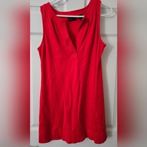 New York and Company Red Sleeveless V Neck Top